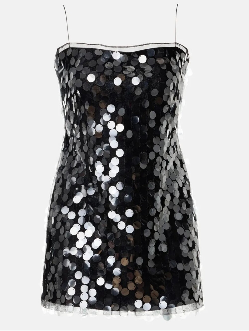 Fia Mini Dress 16ARLINGTON Black Sequin Slip Sheer 2 4 XS Evening Going Out NYE